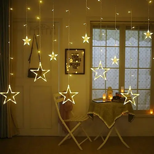 Гирлянда светодиодная LTD Штора Звездопад 2.5 м 138 LED 12 звезд 220В Warm white - фото 2