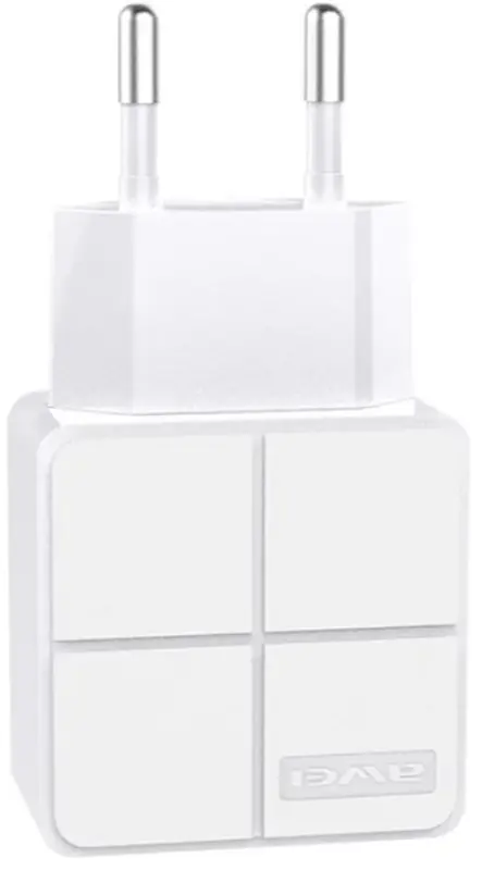 Сетевое зарядное устройство AWEI C-500 Travel charger 2USB 2.4A White - фото 3
