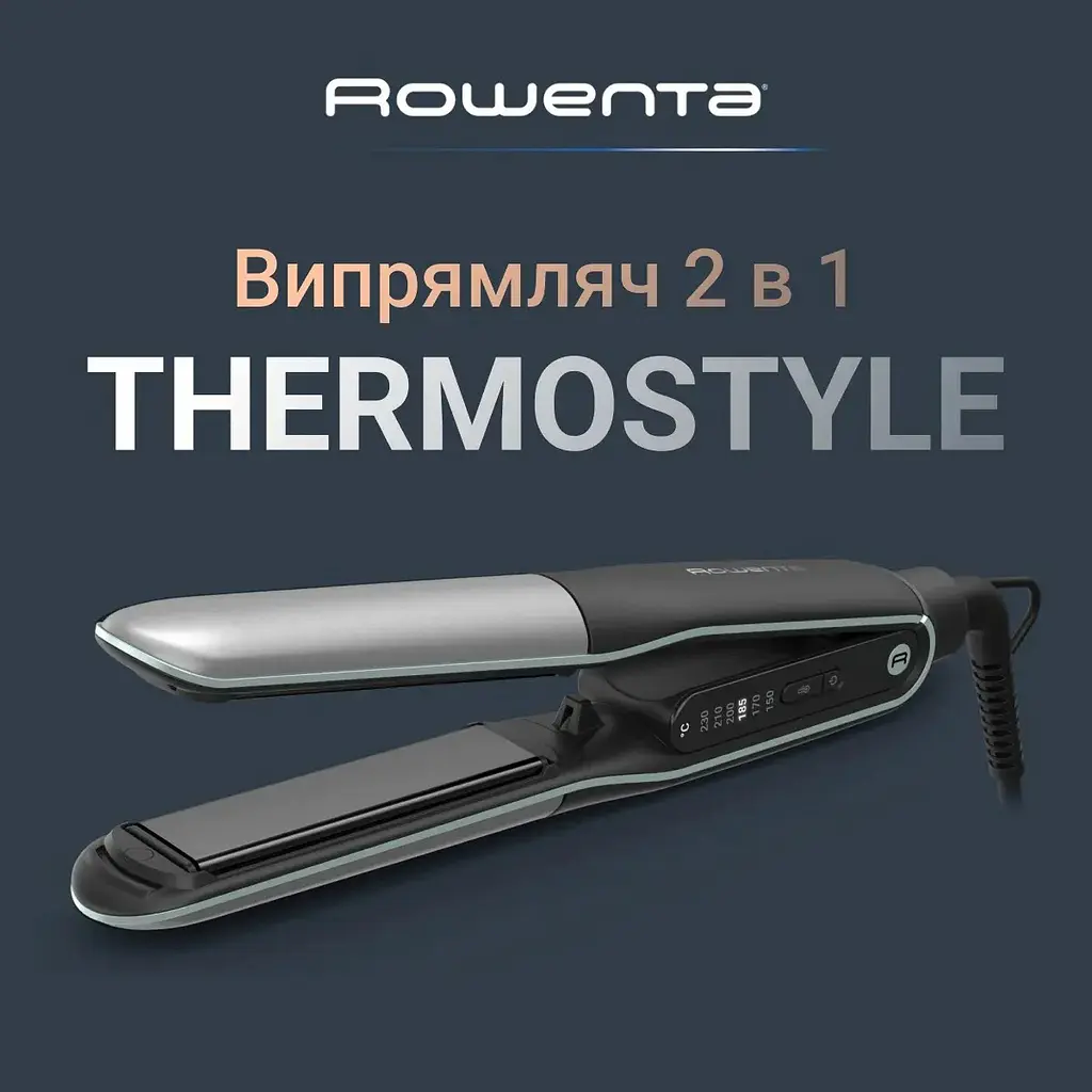 Випрямляч Rowenta Thermostyle чорно-сірий (SF7120E0) - фото 4