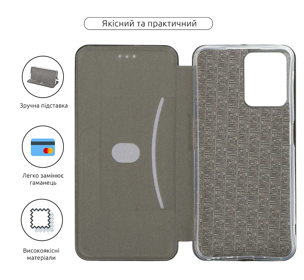 Чехол-книжка для Realme C35, G-Case, черный, кожаный чехол-книга из экокожи (PU) и TPU, с магнитом, с подставкой и вместительным кардхолдером, противоударный, защита всего корпуса, ArmorStandart (ARM61506) - фото 3