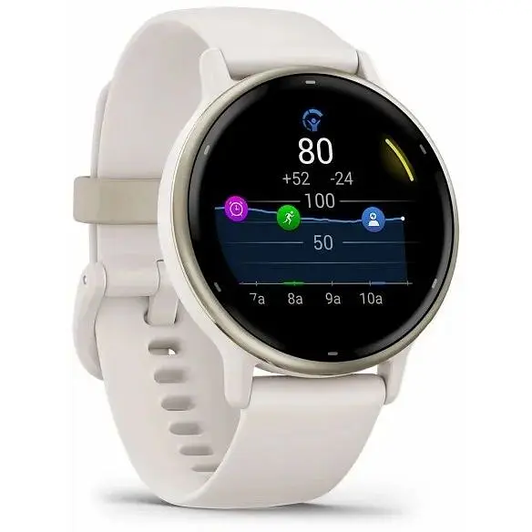 Смарт-годинник Garmin Vivoactive 5 Cream Gold Aluminum Bezel with Ivory Case and Silicone Band (010-02862-11) - фото 3