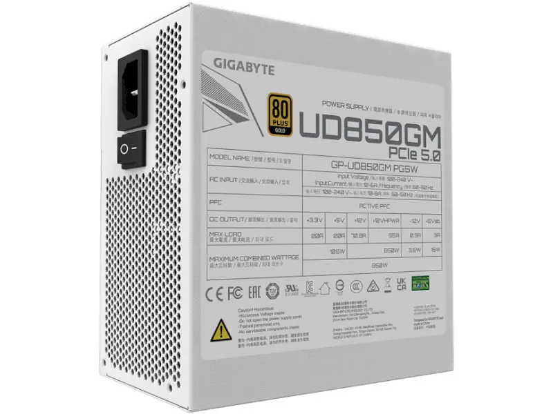 Блок живлення Gigabyte UD850GM PG5 White (GP-UD850GM-PG5W) - фото 3