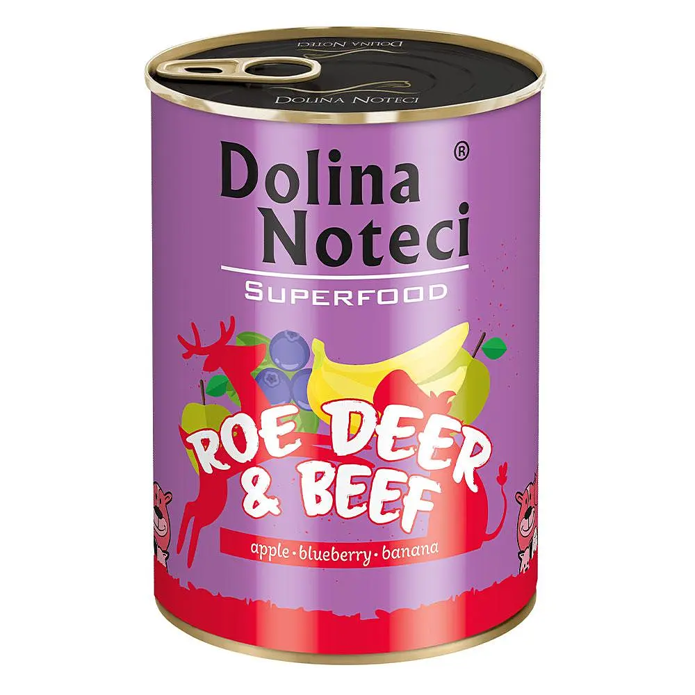 Вологий корм для собак Dolina Noteci Superfood з коcулею та яловичиною банка 400 г