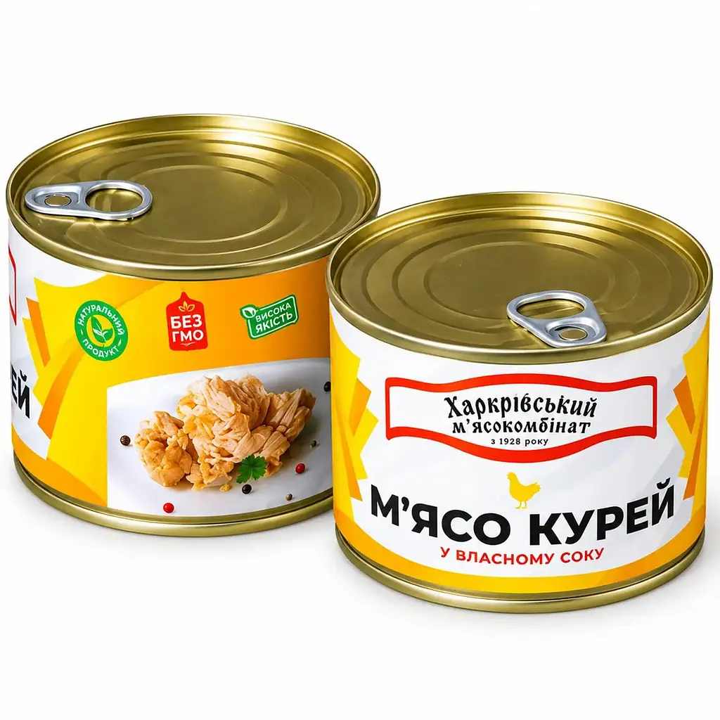 Тушонка Ходоровский мясокомбинат Куриная металлическая банка 525 г - фото 2