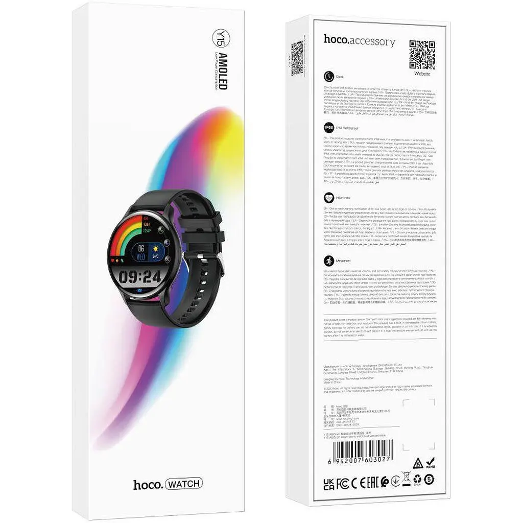 Розумний годинник HOCO Y15 Amoled Smart Watch з підтримкою дзвінків чорний - фото 7