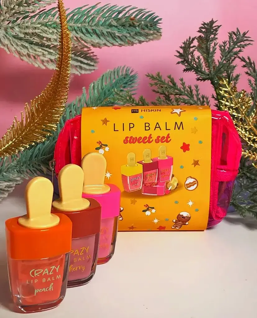 Подарунковий набір Бальзами для губ в косметичці Lip Balm Sweet Set HiSkin 3 продукти - фото 4