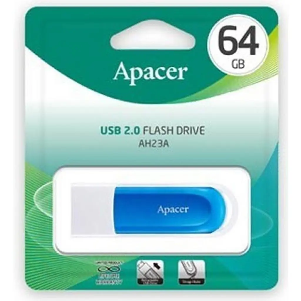 USB флеш накопичувач Apacer 64GB AH23A White USB 2.0 (AP64GAH23AW-1) - фото 6