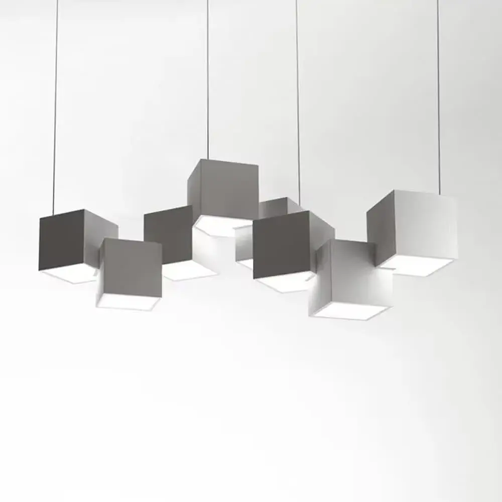 Современная геометрическая люстра CUBE в белом корпусе Ст. 988/8 WT | Line F - фото 2