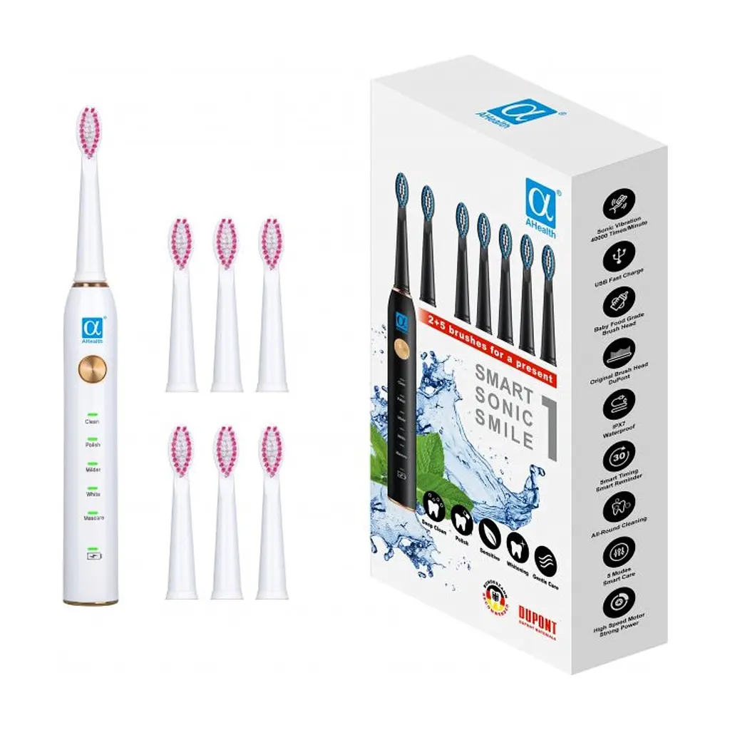 Электрическая зубная щетка AHealth SMART SONIC SMILE 1 white (AHsss1w)