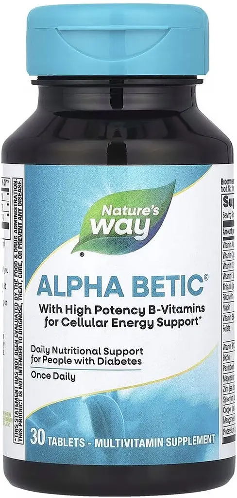 Витамины и минералы Nature's Way Alpha Betic, 30 таблеток для людей с диабетом или предиабетом - фото 3