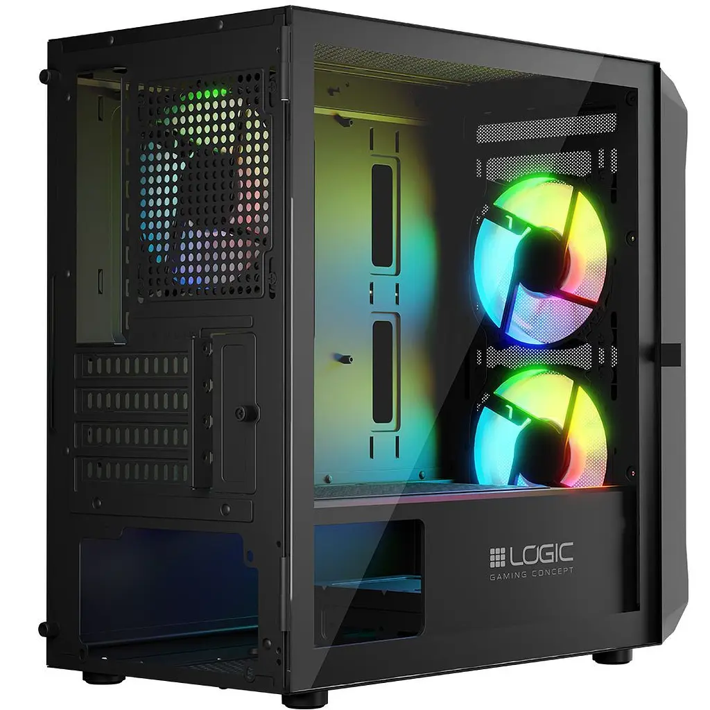 Корпус LogicConcept PORTOS MESH+GLASS ARGB fans 3x120 мм BLACK без БЖ mATX (AM-PORTOS-10-0000000-0002) - фото 5