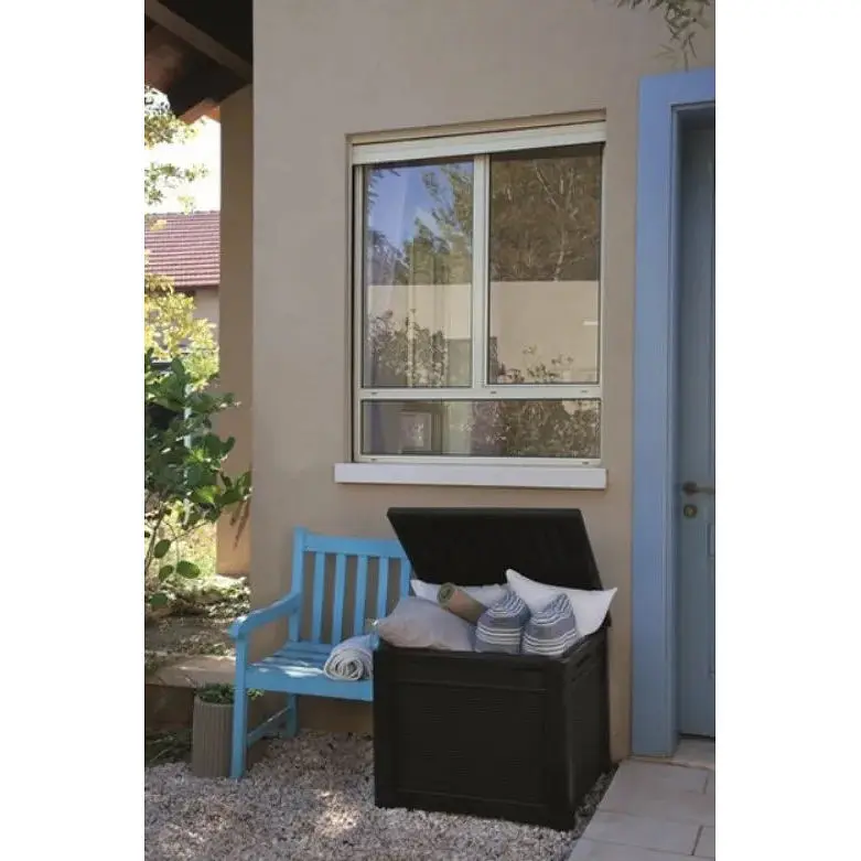 Стіл-скриня Prosperplast Cube Rattan 208 л коричневий - фото 3