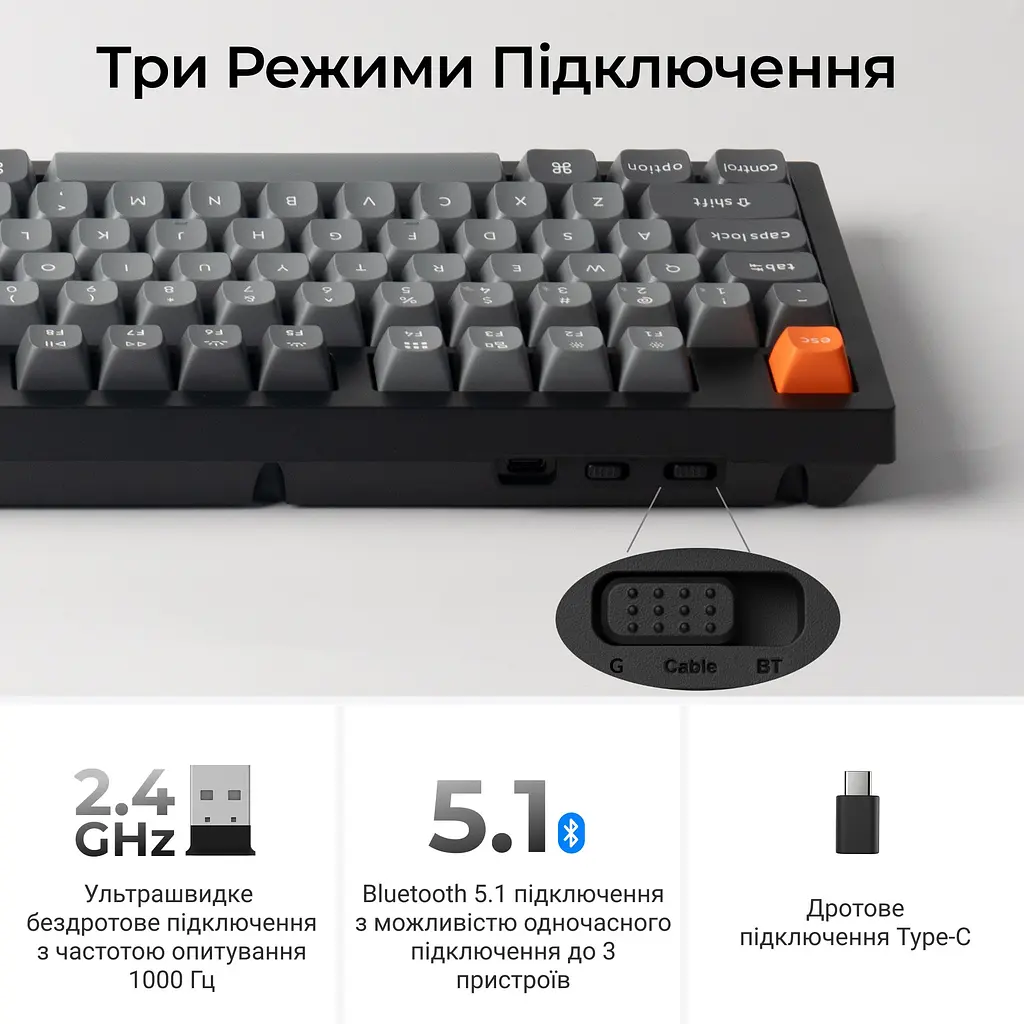 Клавіатура бездротова Keychron K10 Max Keychron Super Banana Switch Black RGB (K10M-H4-UA) - фото 10