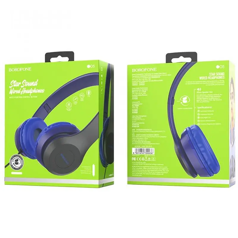 Накладные наушники Borofone BO5 (3.5mm/1.2m) - фото 4