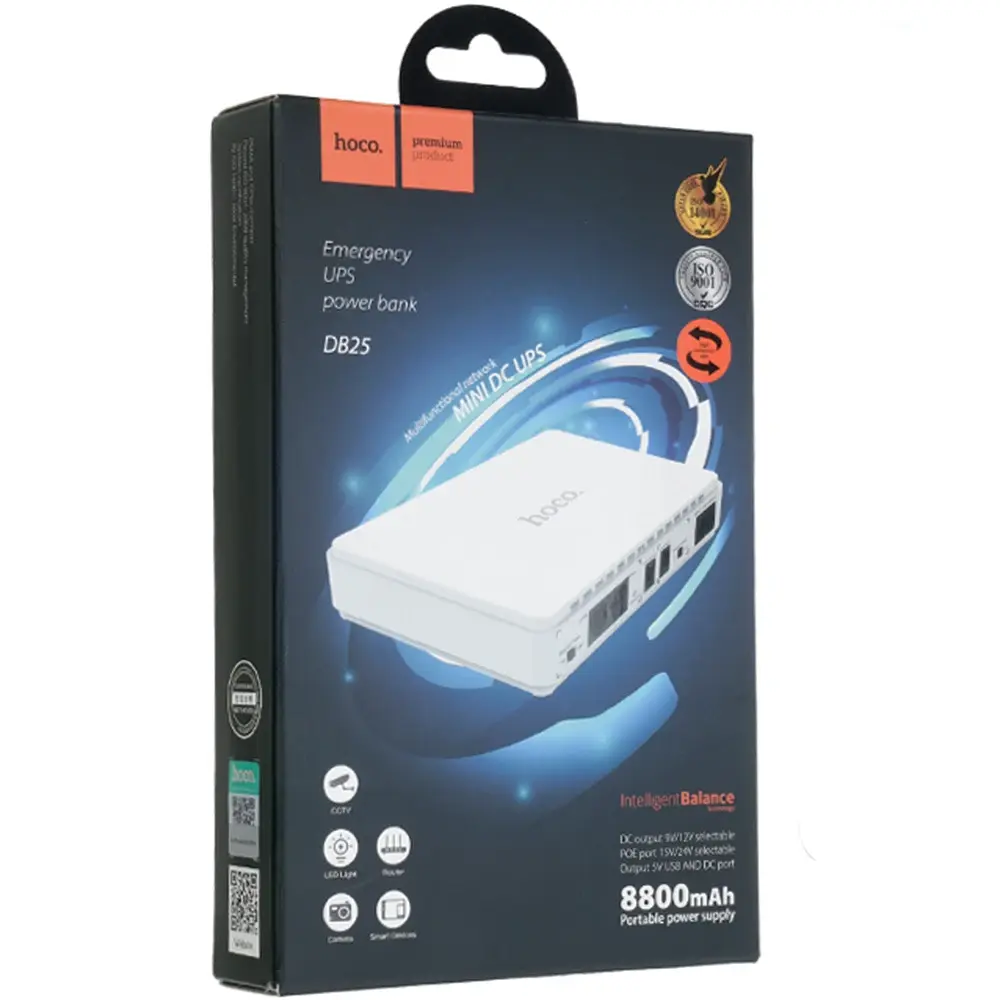 Универсальная зарядная батарея Power Bank 8800mah Hoco DB25 для роутеров 5V-9V-12V (smart mini UPS) - фото 4