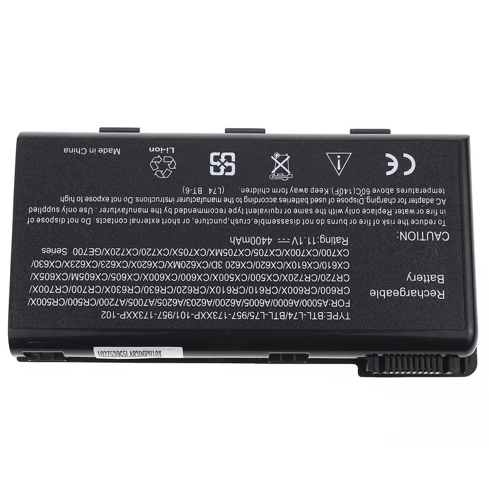 Акумулятор MSI BTY-L74 (CR500, CR600, CR610, CX600, CR620, CX700, CR700, A5000, A6000) 11.1V 4400 mAh Black - фото 3