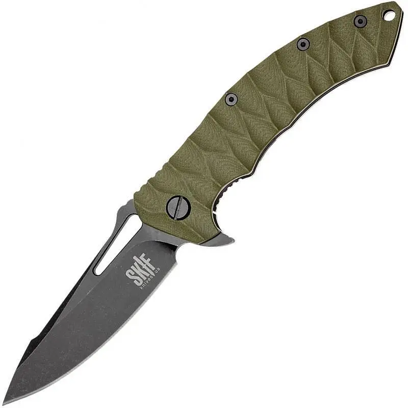 Ніж Skif Shark II Чорний Stonewash оливковий 421SEBG