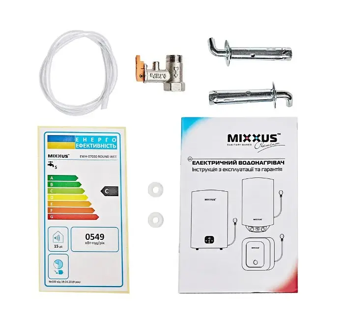 Водонагреватель Mixxus EWH-07050 ROUND WET 50 л, 1.5 кВт, мокрый ТЭН, вертикальный, цилиндрический, белый (WH0601) - фото 4