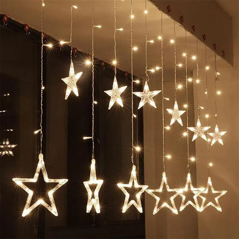 Xmas гірлянда STAR CURTAIN 12 WW Зірки Тепло білий 3M*80CM*50CM (47680-7401_223) - фото 3