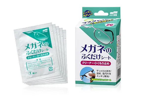 Серветки для очищення окулярів та проти запотівання SOFT99 Cleaner & Anti-Fog Wiping Sheet for Glasses серветки для очищення окулярів від запотівання, 20шт - фото 3