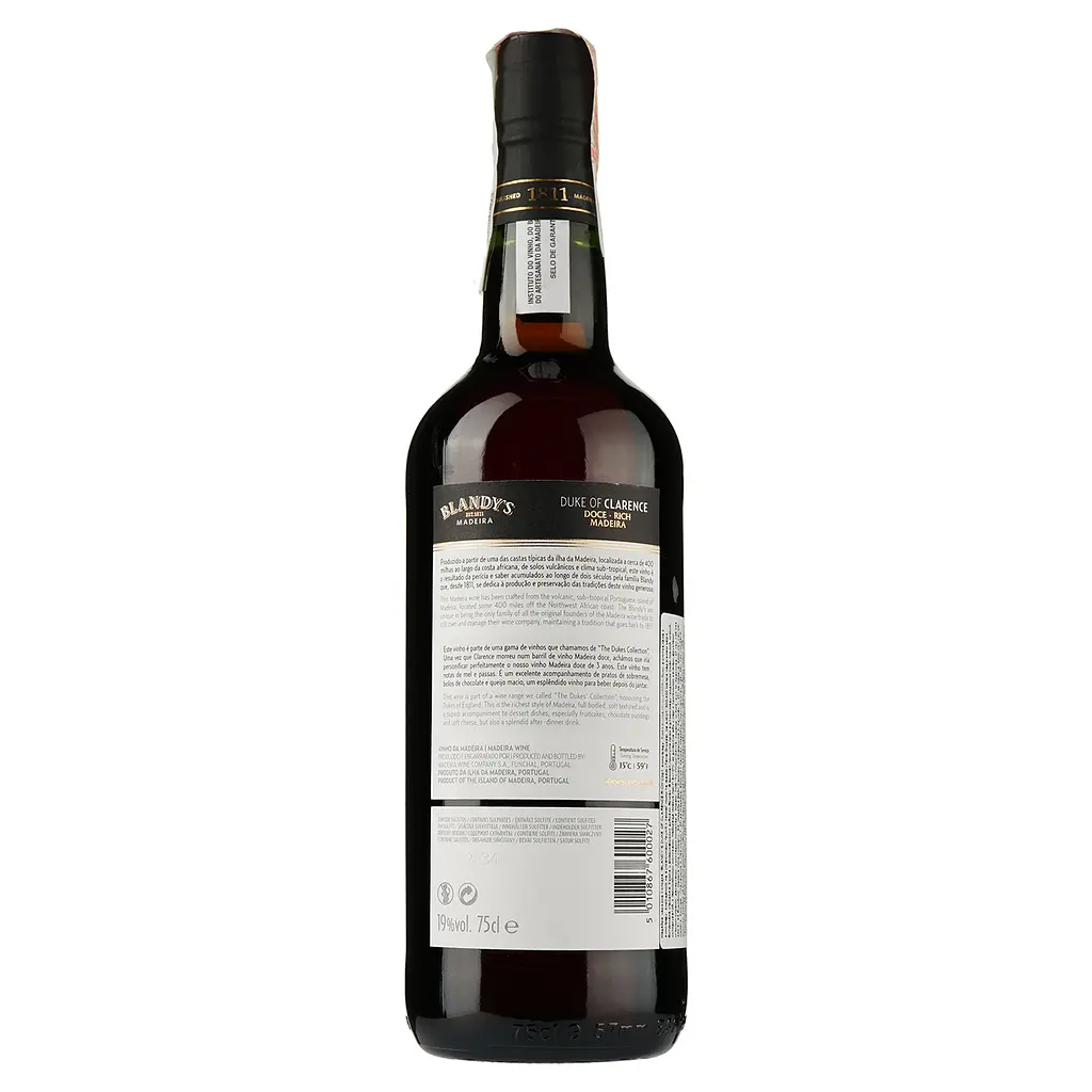 Вино Blandy's Duke of Clarence Rich Sweet, красное, крепленное, 19%, 0,75 л - фото 2