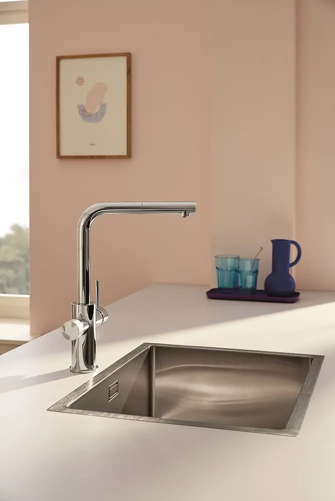 Змішувач для кухні з підключенням питної води з висувним виливом Grohe Blue Pure Minta 30601000 Хром - фото 5