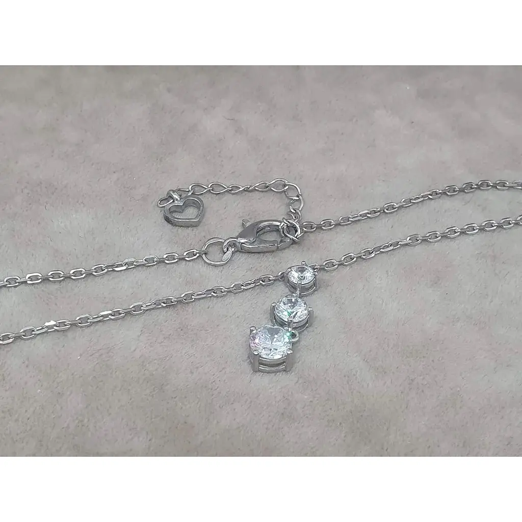 Срібне кольє Агні Луна з фіанітами. 8073Р-CZ ЕХО 40 - фото 3