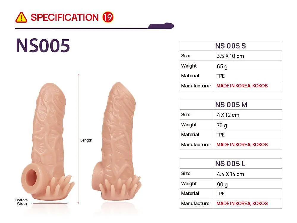 Насадка на член Kokos Nude Sleeve NS 005, S - фото 5