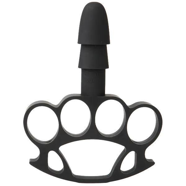 Doc Johnson Vac-U-Lock Knuckle Up - Тримач-кастет для іграшок з кріпленням, 15х7.5 (чорний)