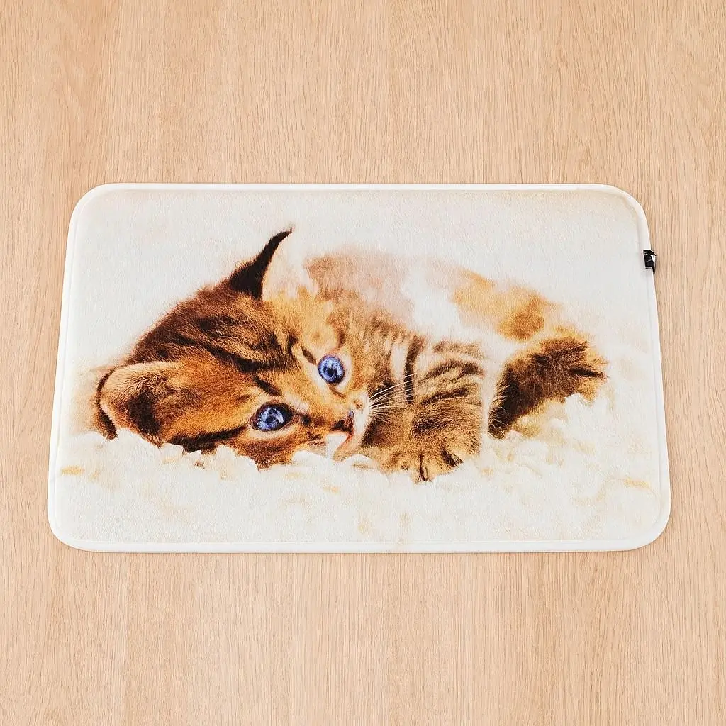 Килимок Trixie для котів Tilly з кішкою бежевий плюш 50х40 см [CD] - фото 2