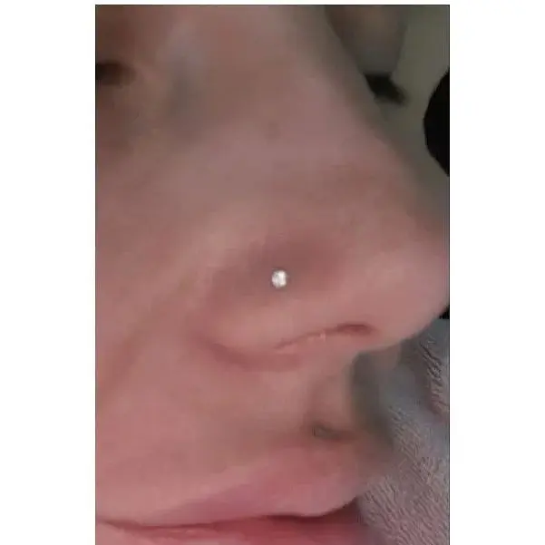 Золотая серьга-пирсинг Астор в нос с бриллиантом. 1122524Р_Б - фото 2