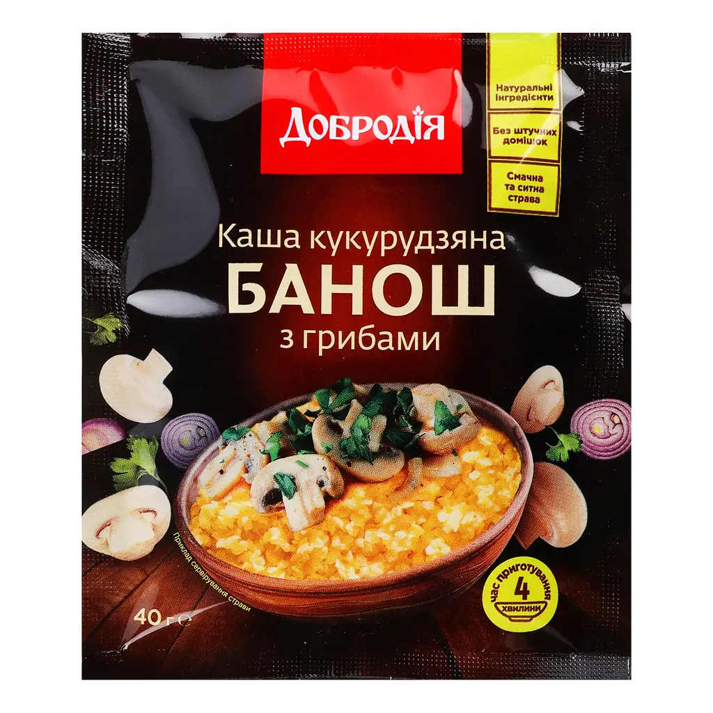 Каша Добродія Банош кукурузная с грибами 40 г (916671) - фото 2