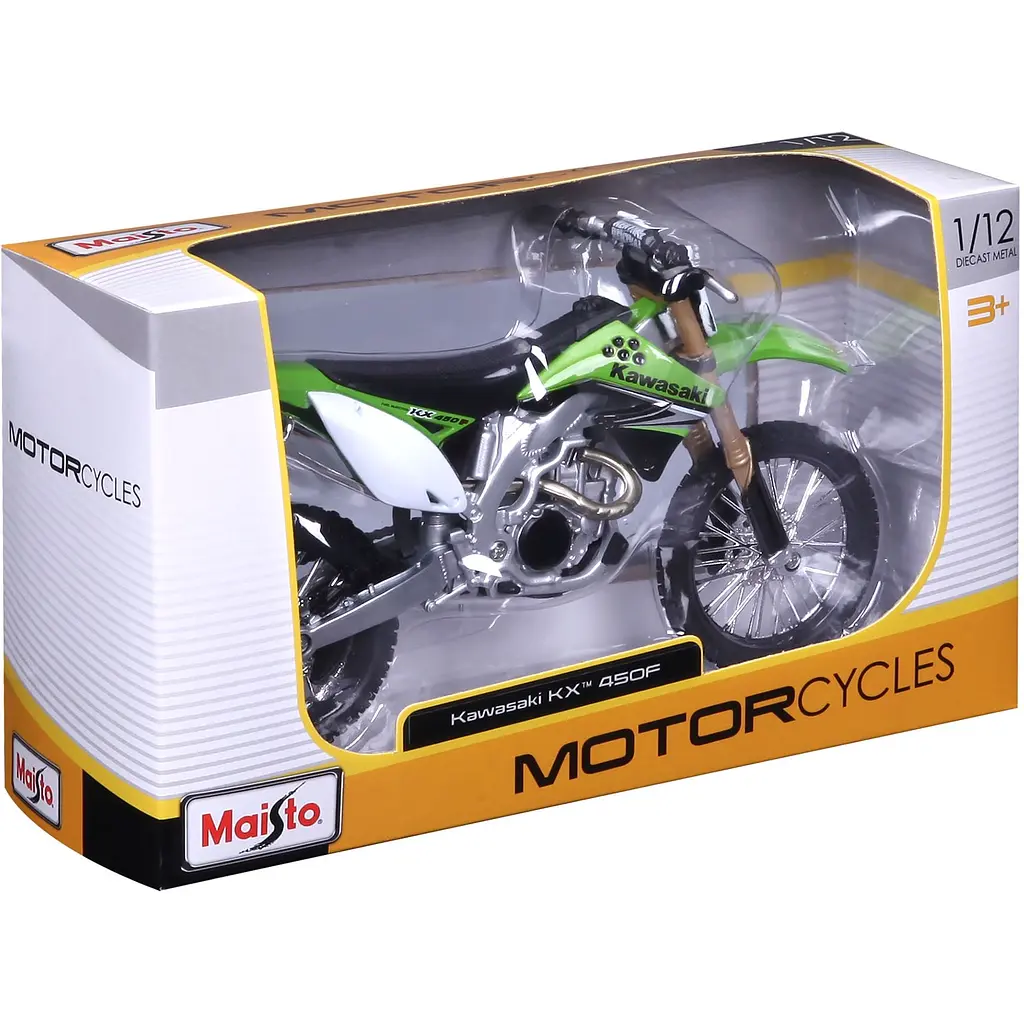 Мотоцикл игрушечный Maisto Kawasaki KX 450F в масштабе 1:12 (31101-08141) - фото 10