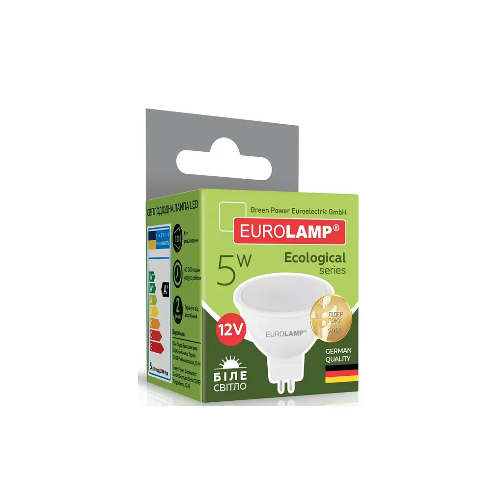 Лампочка Eurolamp LED SMD MR16 5W GU5.3 4000K 12V (LED-SMD-05534(12)(P)) - фото 3