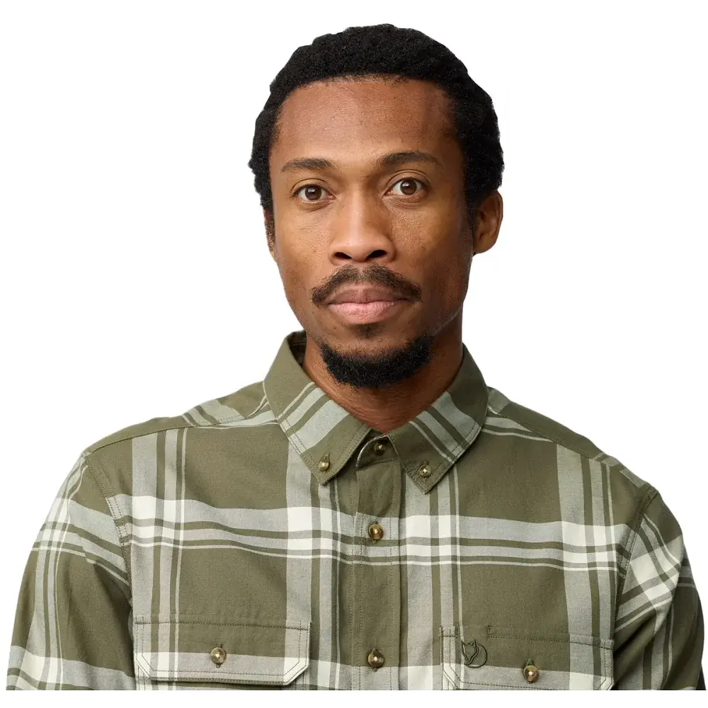 Сорочка Fjallraven Ovik Lite Flannel Shirt M XL laurel green/chalk white - фото 4
