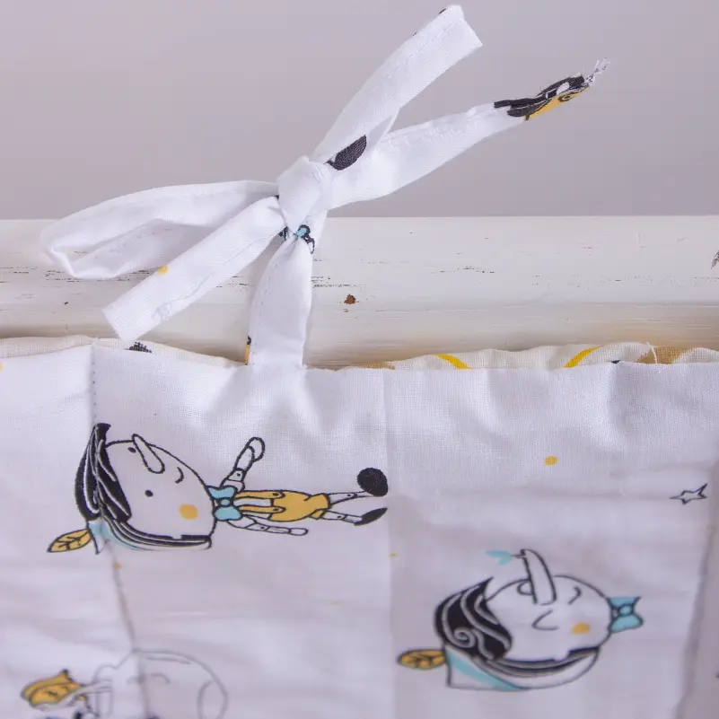 Борт в ліжечко MirSon Kids Time 18-0003 Pinokio захисний білий - фото 5