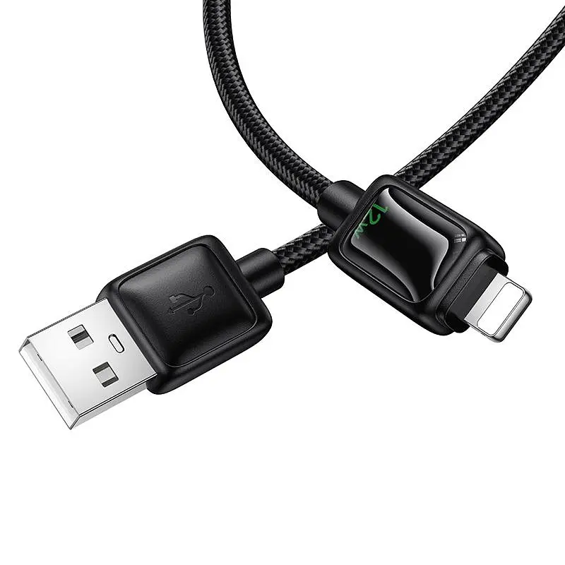 Дата кабель Hoco U146 Mundo USB to Lightning 12W (1.2m) Black - фото 7