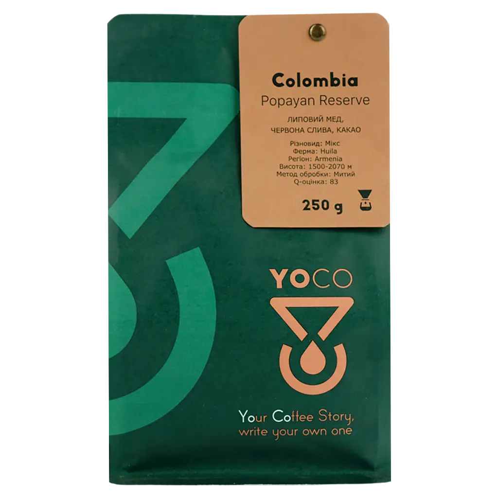 Кава зернова YoCo Colombia Popayan Reserve – Фильтр 250 г - фото 2