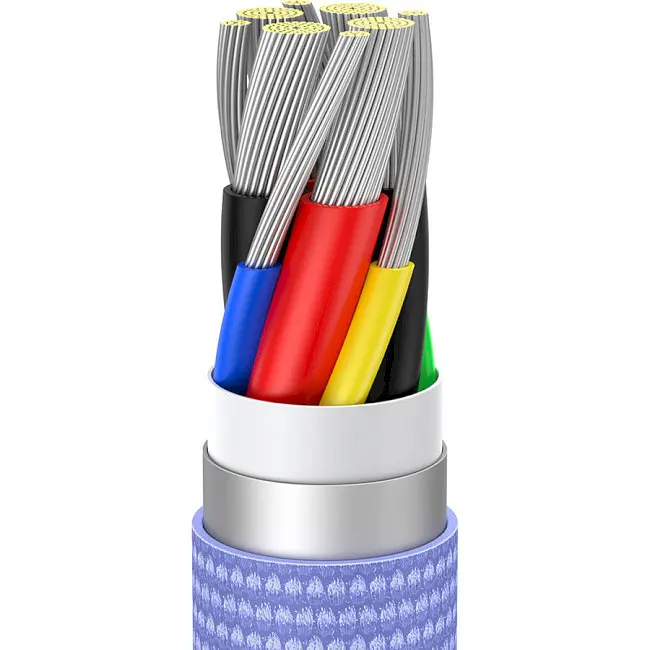 Кабель Baseus Crystal Shine Series Fast Charging Cable Type-C to Type-C 100W 1.2m CAJY000605 Purple - фото 3