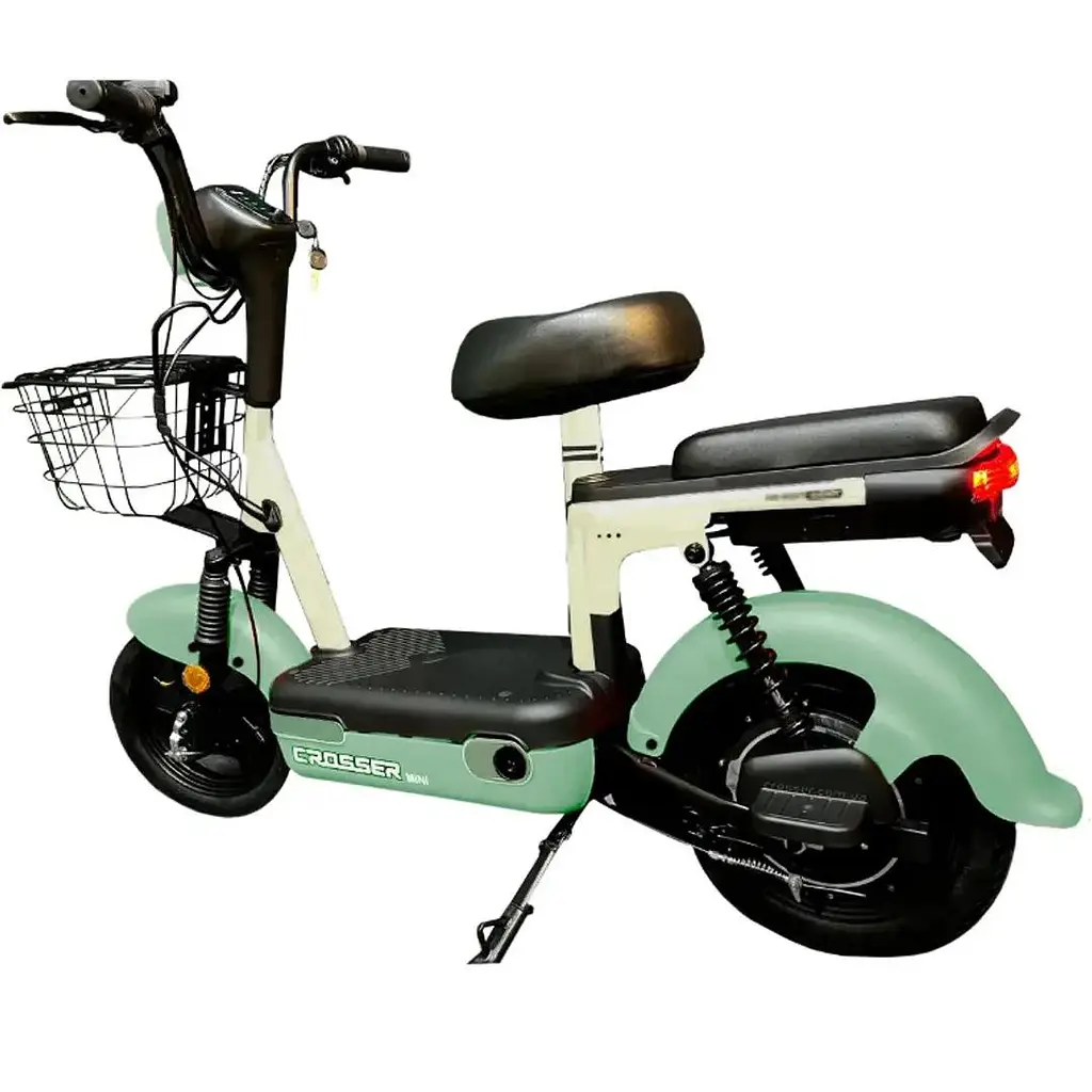 Электроскутер двухместный Crosser Mini+Pas-система зеленый - фото 2