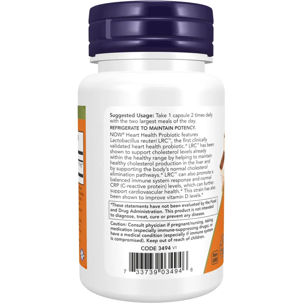 Пробиотик Now Foods Clinical Heart Health Probiotic 60 капсул - фото 3