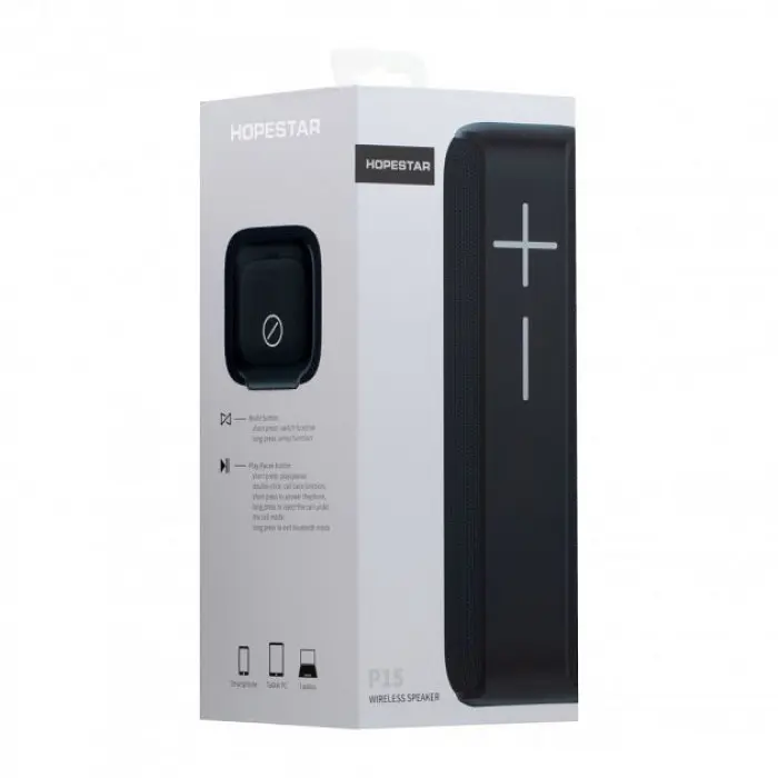 Портативна бездротова стереоколонка Hopestar P15 з Bluetooth, USB і MicroSD Чорна - фото 6