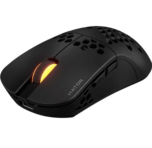 Миша бездротова Hator Stellar, Black, Bluetooth 5.4 / USB 2.4GHz / Type-C, оптична (сенсор PixArt PMW3311), до 12 000 dpi, 35G, перемикачі TTC Optical 100M / Huano, акумулятор 400 mAh (HTM650) - фото 2