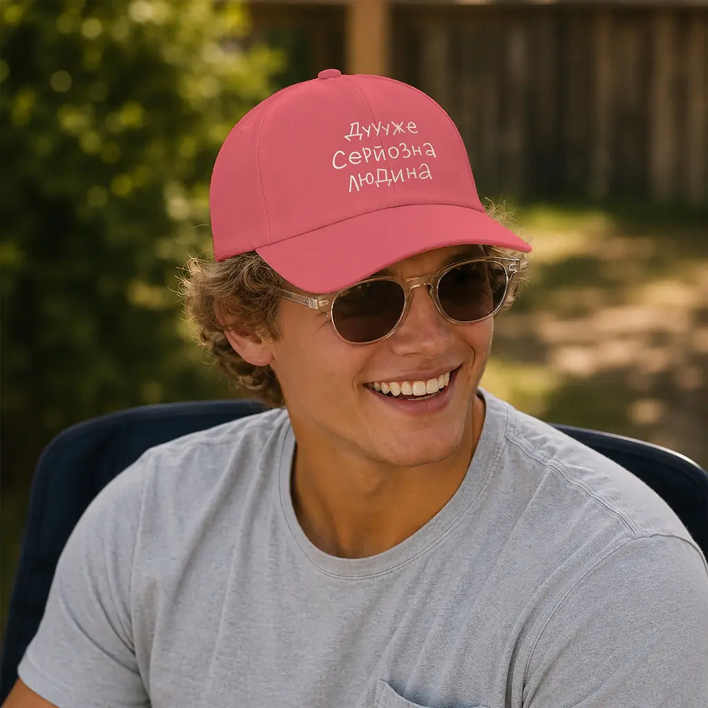 Кепка «Дуже серйозна людина» рожева - фото 3