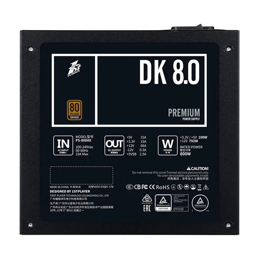 Блок живлення 1stPlayer 800W (DKPM-BRZ-800-BK-EU) - фото 6