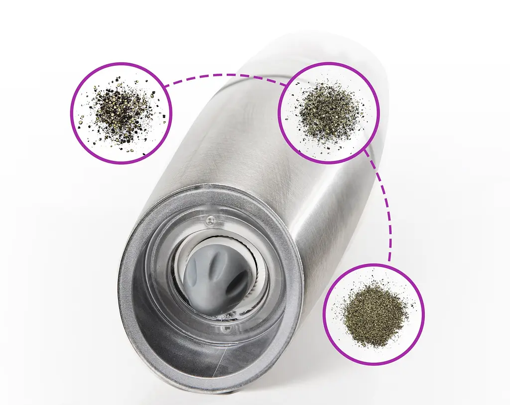 Електричний гравітаційний млин для солі та перцю KSL, набір з 2 шт, сріблястий - фото 4