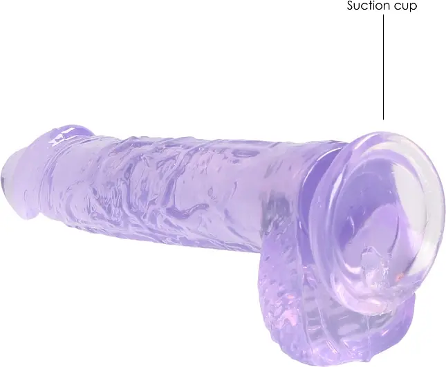 Фаллоимитатор RealRock Crystal Clear Dildo Realistic 17 см фиолетовый - фото 4