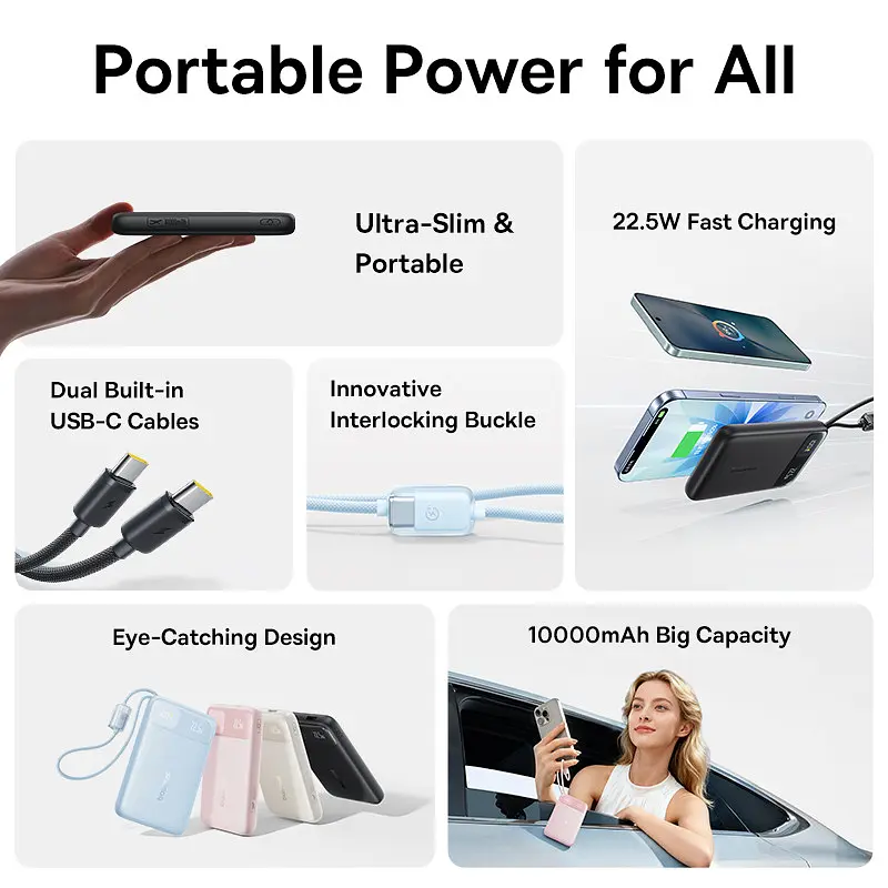 Зовнішній акумулятор Power Bank Baseus EnerFill FC11 10000mAh 22.5W E00304 чорний - фото 10