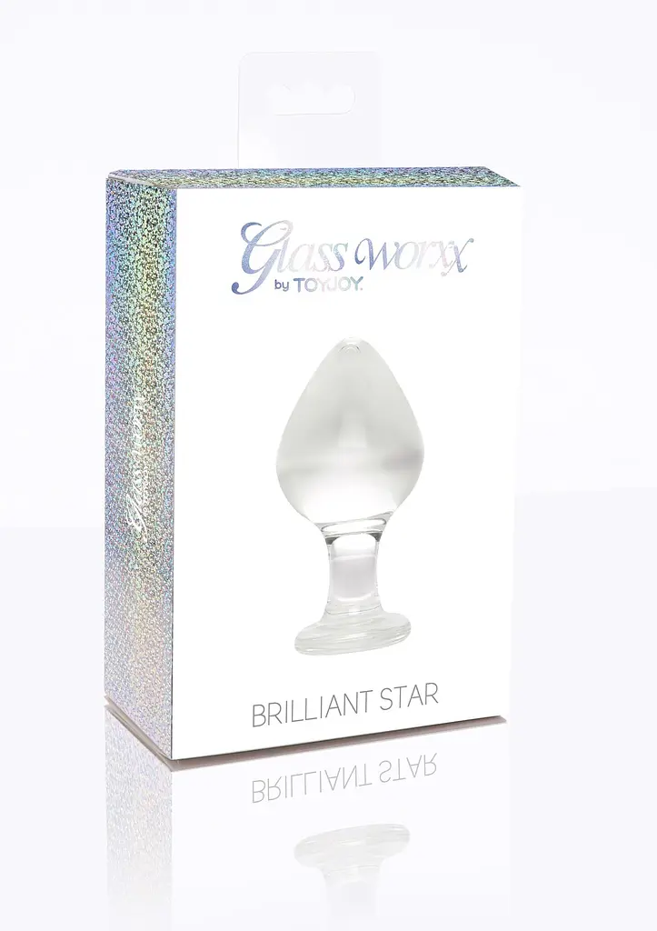 Анальна пробка Glass Worxx Brilliant Star 9 см (прозорий) - фото 8
