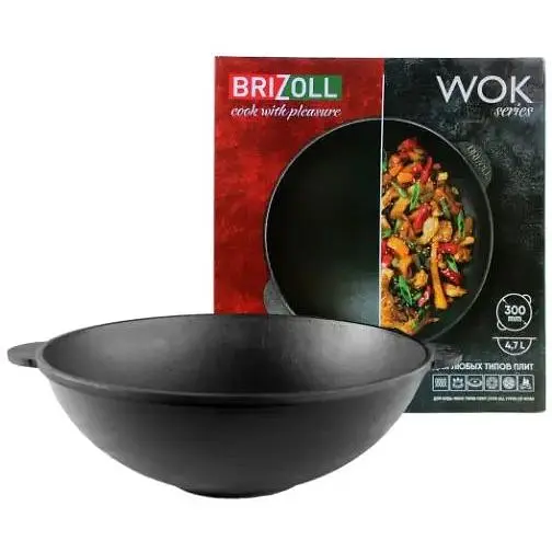 Сковорода Brizoll Wok чавунна 28 см (W28) - фото 4